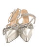Mach & Mach Satin Bow Accents Slingback Pumps