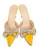Mach & Mach Patent Leather Bow Accents Mules