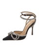 Mach & Mach Satin Bow Accents D'Orsay Pumps