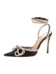 Mach & Mach Satin Bow Accents D'Orsay Pumps