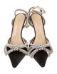 Mach & Mach Satin Bow Accents D'Orsay Pumps
