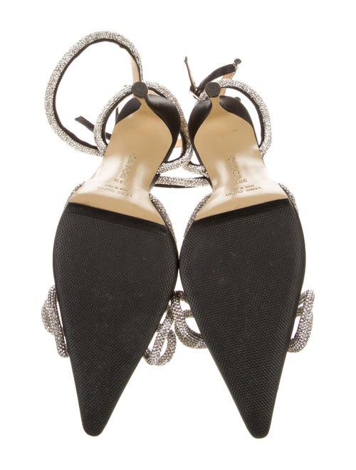 Mach & Mach Satin Bow Accents D'Orsay Pumps