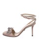 Mach & Mach Satin Bow Accents Slingback Pumps