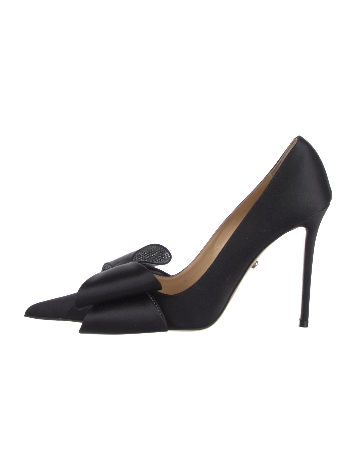 Mach & Mach Satin Bow Accents Pumps
