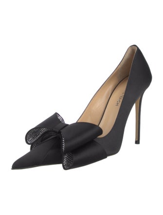 Mach & Mach Satin Bow Accents Pumps