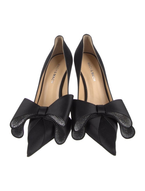 Mach & Mach Satin Bow Accents Pumps