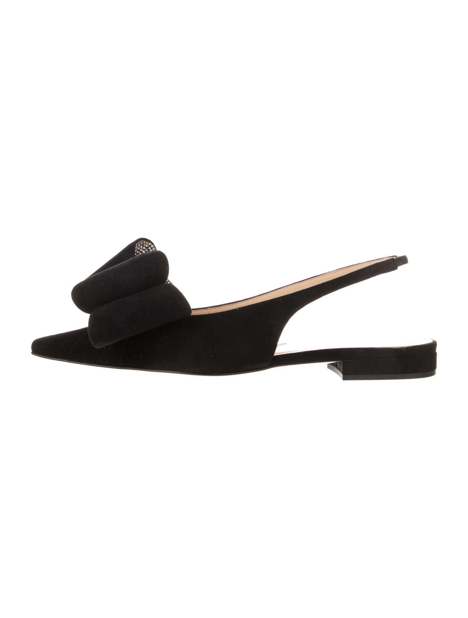 Mach & Mach Suede Bow Accents Slingback Flats