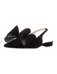 Mach & Mach Suede Bow Accents Slingback Flats