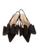 Mach & Mach Suede Bow Accents Slingback Flats