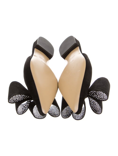 Mach & Mach Suede Bow Accents Slingback Flats