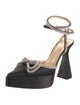 Mach & Mach Satin Bow Accents Slingback Pumps