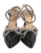Mach & Mach Satin Bow Accents Slingback Pumps