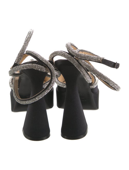 Mach & Mach Satin Bow Accents Slingback Pumps