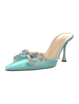 Mach & Mach Patent Leather Bow Accents Mules