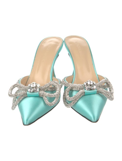 Mach & Mach Patent Leather Bow Accents Mules