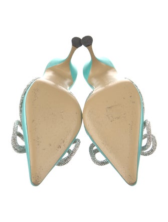 Mach & Mach Patent Leather Bow Accents Mules