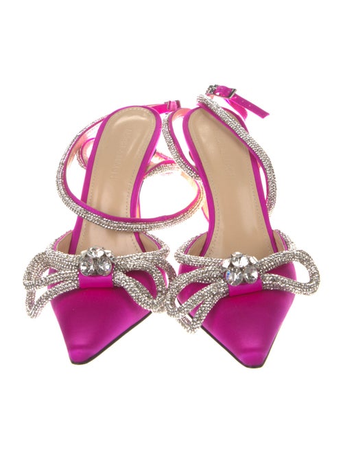 Mach & Mach Satin Striped D'Orsay Pumps