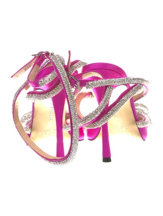 Mach & Mach Satin Striped D'Orsay Pumps