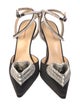 Mach & Mach Satin Crystal Embellishments Slingback Pumps