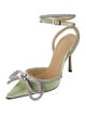 Mach & Mach Satin Bow Accents D'Orsay Pumps