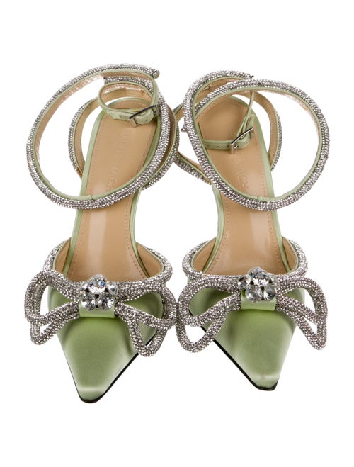 Mach & Mach Satin Bow Accents D'Orsay Pumps
