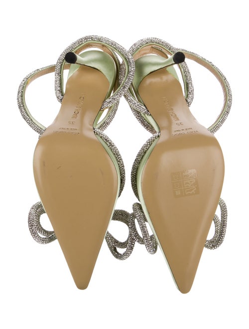 Mach & Mach Satin Bow Accents D'Orsay Pumps