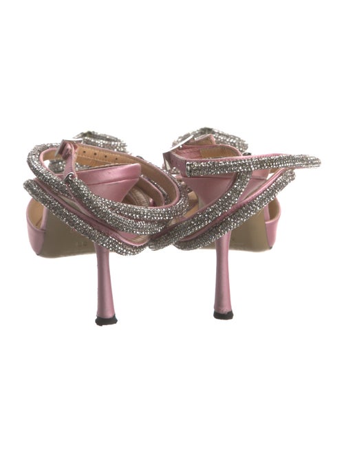 Mach & Mach Satin Crystal Embellishments Slingback Pumps