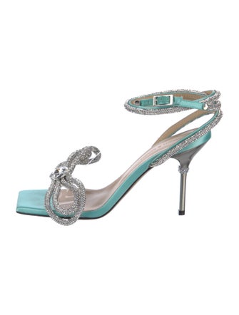 Mach & Mach Satin Crystal Embellishments Sandals
