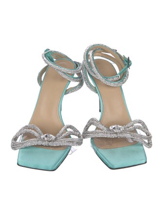 Mach & Mach Satin Crystal Embellishments Sandals