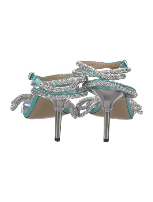 Mach & Mach Satin Crystal Embellishments Sandals