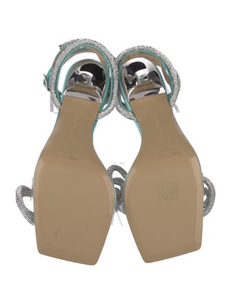 Mach & Mach Satin Crystal Embellishments Sandals