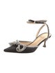 Mach & Mach Satin Bow Accents Slingback Pumps