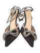 Mach & Mach Satin Bow Accents Slingback Pumps