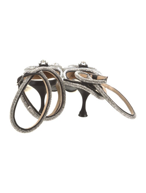 Mach & Mach Satin Bow Accents Slingback Pumps