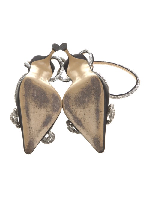 Mach & Mach Satin Bow Accents Slingback Pumps