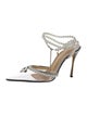 Mach & Mach Faux Pearl Accents Crystal Slingback Pumps