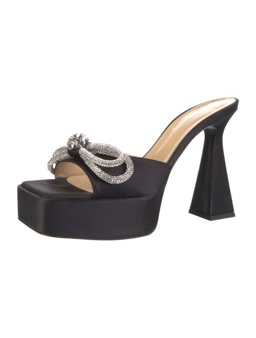 Mach & Mach Satin Crystal Embellishments Slides