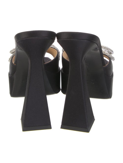 Mach & Mach Satin Crystal Embellishments Slides