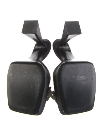 Mach & Mach Satin Crystal Embellishments Slides