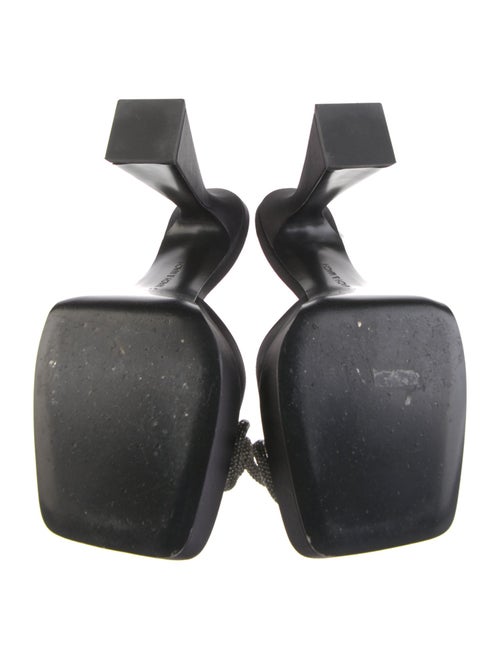 Mach & Mach Satin Crystal Embellishments Slides