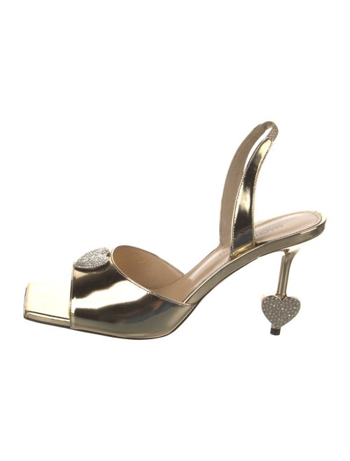 Mach & Mach Patent Leather Crystal Embellishments Slingback Sandals
