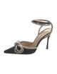 Mach & Mach Satin Bow Accents Slingback Pumps
