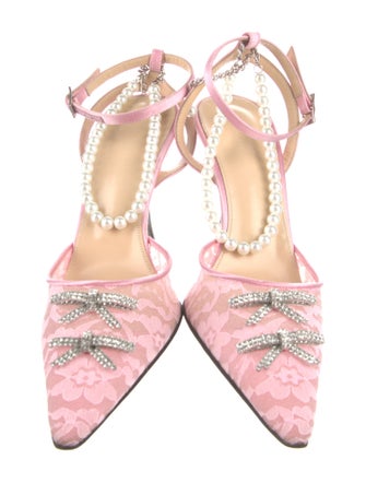 Mach & Mach Lace Lace Pattern Pumps