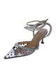 Mach & Mach Leather Crystal Embellishments Slingback Pumps