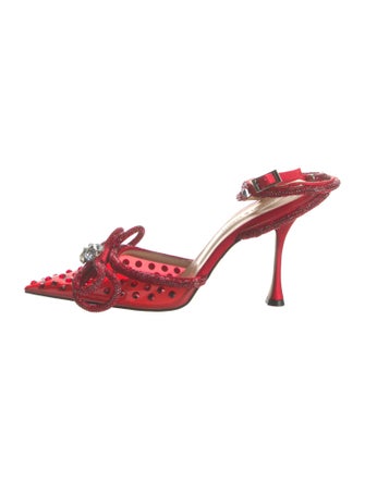 Mach & Mach PVC Bow Accents Slingback Pumps
