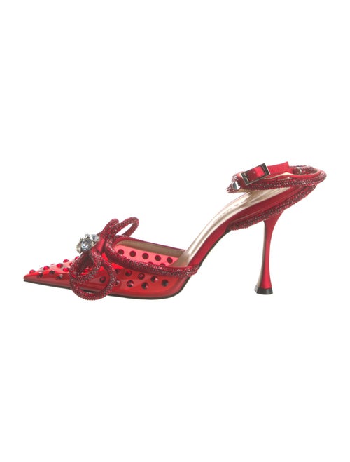 Mach & Mach PVC Bow Accents Slingback Pumps
