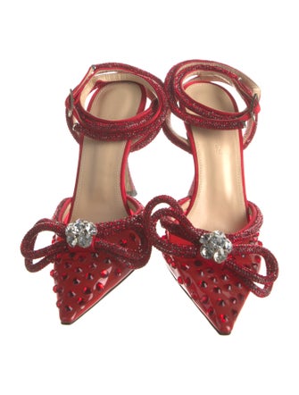 Mach & Mach PVC Bow Accents Slingback Pumps