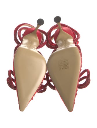 Mach & Mach PVC Bow Accents Slingback Pumps