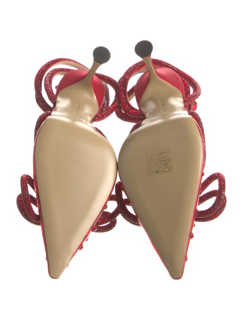 Mach & Mach PVC Bow Accents Slingback Pumps