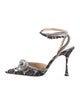 Mach & Mach Satin Animal Print Slingback Pumps